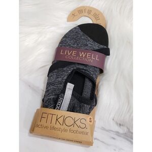 NEW Fitkicks Women's SMALL  5.5 - 6.5 Black Gray house house slipper yoga small